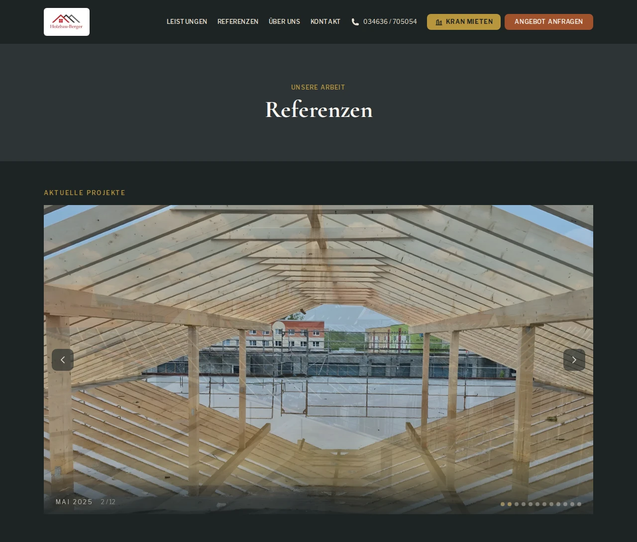 Referenzseite von Holzbau Berger mit abgeschlossenen Projekten