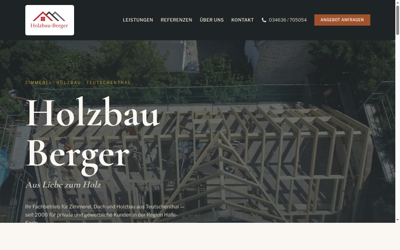 Holzbau Berger – neue Website