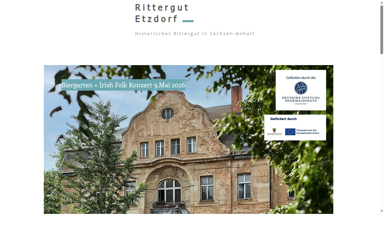 Rittergut Etzdorf – aktuelle Website